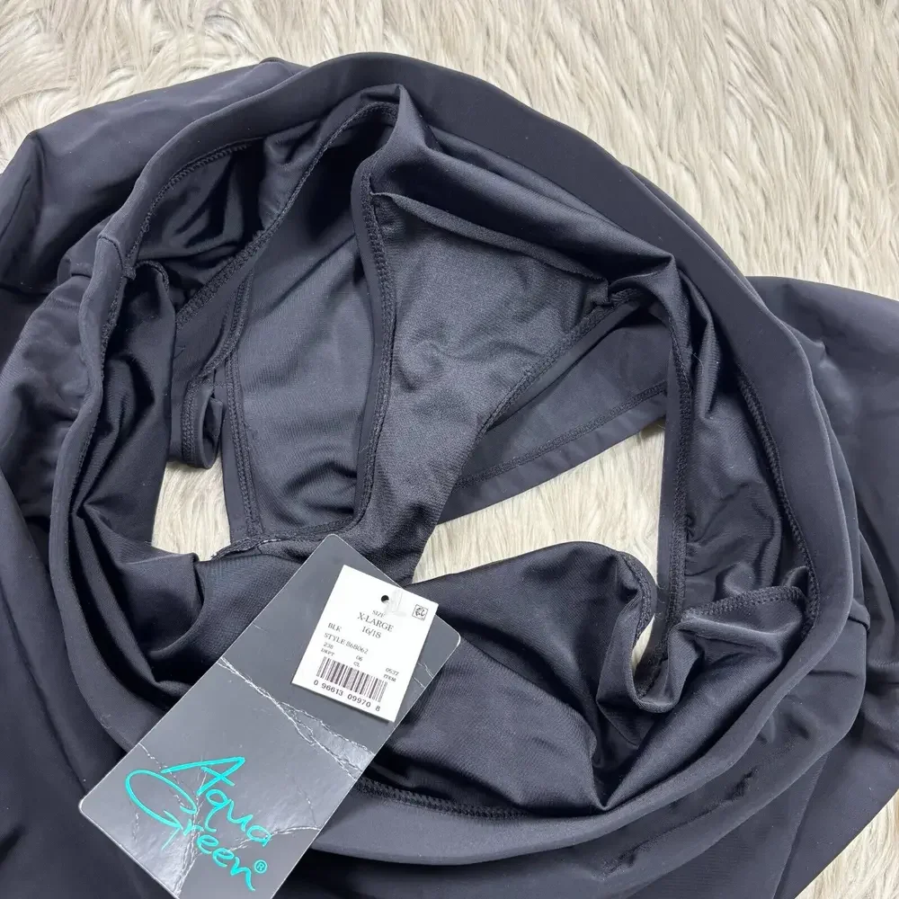 NWT Aqua Green Women's XL Black Swim Skirt‎ Bottom